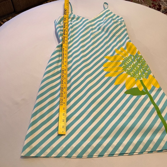 Lilly Pulitzer Sunflower Striped Dress Blue/White Sz12 - Picture 8 of 12
